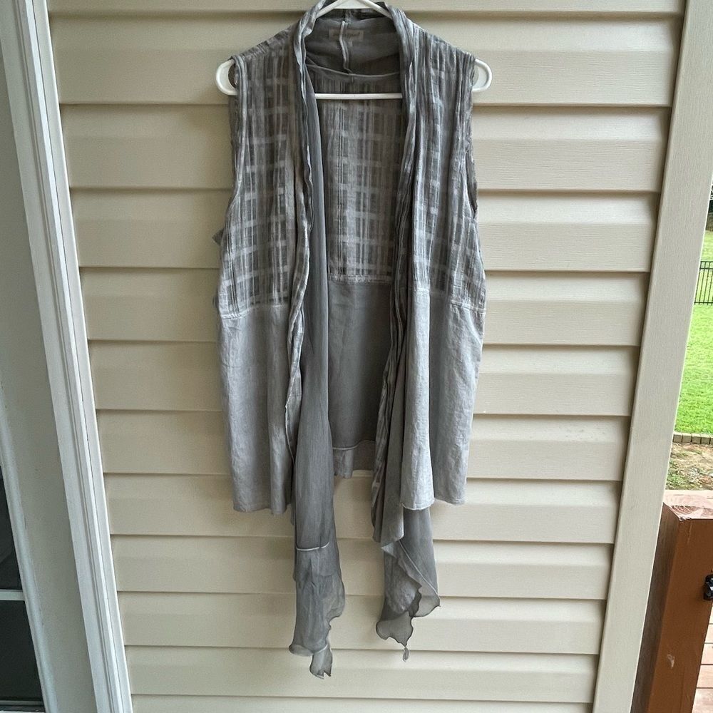 SONG N SPIRIT GRAY LARGE CHIFFON WRAP SHAWL JACKET SHRUG